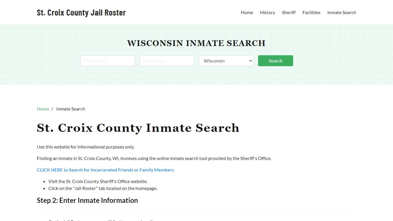 St. Croix County, WI Detainee Lookup