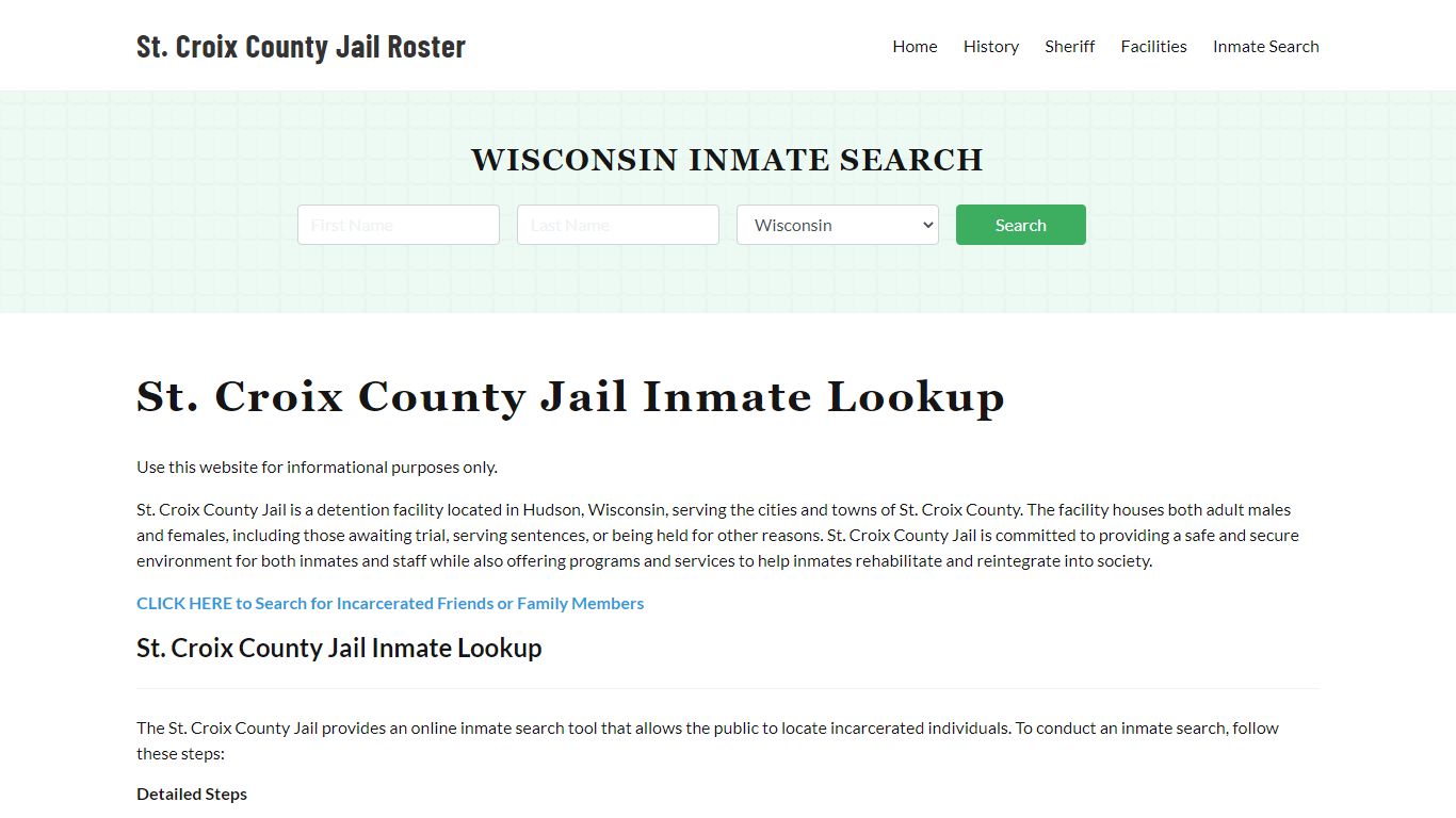 St. Croix County Jail Roster Lookup, WI, Inmate Search